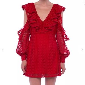 French Connection Massey red lace dress